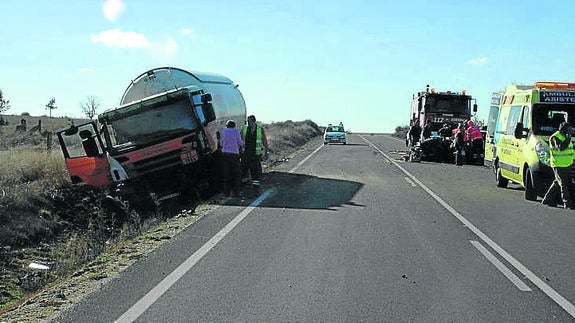 Imagen del accidente en el término de Peralejos. 