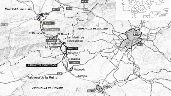Sometido a información pública un estudio para el tramo Ávila-Maqueda de la A-40