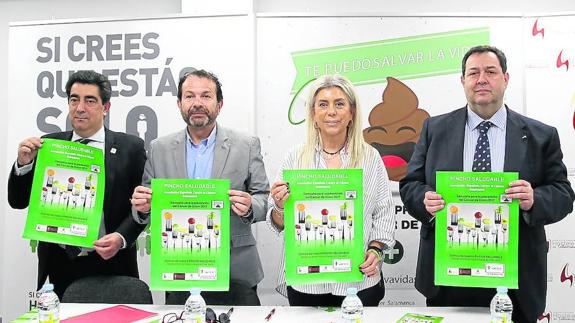 José Vicente Martín, Alain Saldaña, Inmaculada Rodríguez y Benjamín Crespo, ayer.