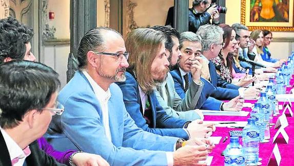 Pablos,Fuentes, Fernández y Tudanca, en pleno debate.