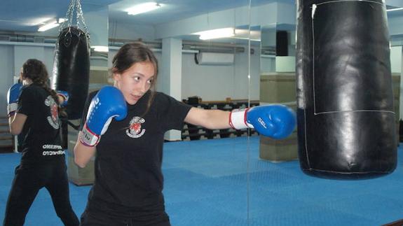 Imagen de un entrenamiento de Laura Pequeño. 