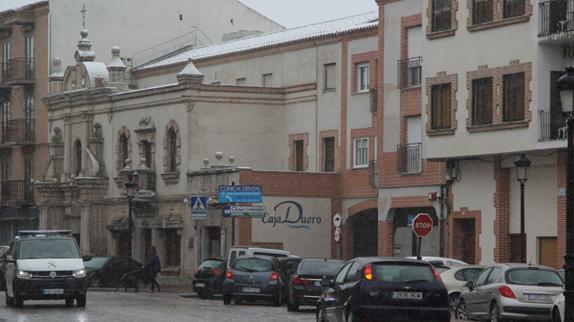 Los tejados blancos por la nieve caida en Arévalo.
