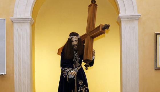 Jesús Nazareno, de Tomás de Sierra, en la capilla de la cofradía.A. Quintero