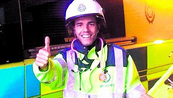 Jaime García, en su trabajo en el Reino Unido.