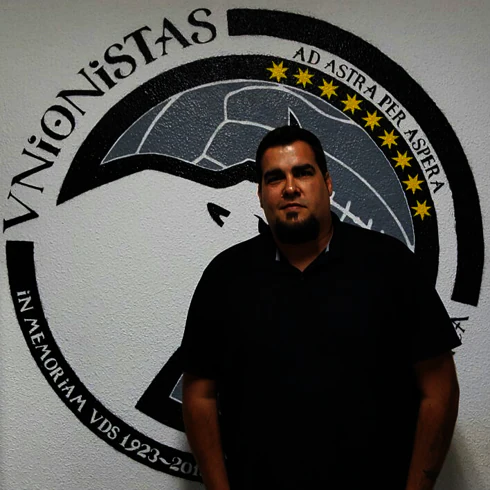 Miguel Ángel Sandoval, en la sede de Unionistas. 