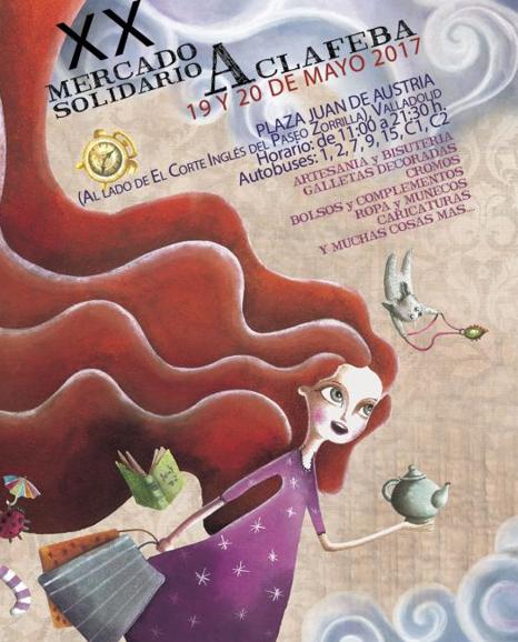 Cartel anunciador del mercado solidario de Aclafeba.