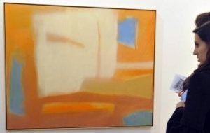 Óleo de Esteban Vicente en Elvira González.