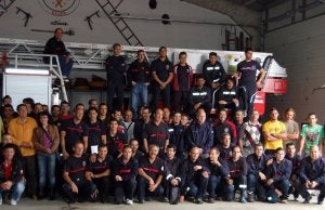 Bomberos participantes en las jornadas de Béjar.
:: BLANCO-ICAL