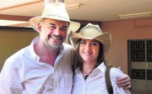 Esteban González Pons y la diseñadora Piluca Bertolín, con la que se casó en 2007, ambos en segundas nupcias.