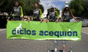 Los integrantes del Duatlón Team Palazuelos posan para la foto tras la prueba. ::
EL NORTE