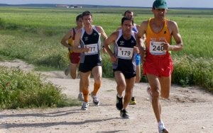 Un grupo de participantes en esta carrera, en pleno esfuerzo en uno de los tramos . ::
EL NORTE