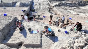 Estudiantes extranjeros de antropología forense y arqueología excavan una zona de 150 metros de longitud desenterrando la muralla y tres fosos defensivos que protegen                                   la ciudad vaccea de Pintia::                             REPORTAJE FOTOGRÁFICO FRAN JIMÉNEZ