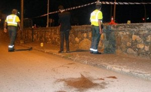 Agentes de la Guardia Civil en el lugar del atropello. ::
C. S.-ICAL
