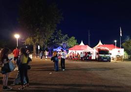 Un equipo de Cruz Roja estuvo desde la noche antes de la romería en la ermita.
