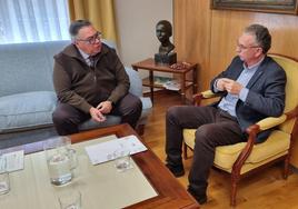 Un momento del encuentro entre Ramírez y Quintana