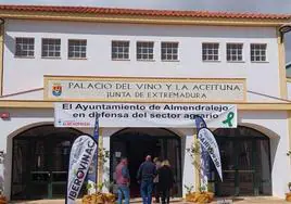 Entrada principal al Palacio del Vino y la Aceituna de Extremadura