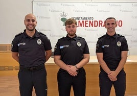 Los tres nuevos agentes tras la toma de posisión de este miércoles