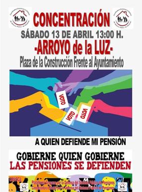 La Plataforma Arroyana por la Defensa de las Pensiones Públicas convoca una nueva concentración