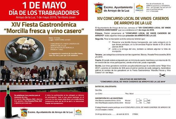Abierto el plazo para participar en el concurso de Vinos de la Tierra, enmarcado en la Fiesta Gastronómica 'Morcilla Fresca y Vino Casero'