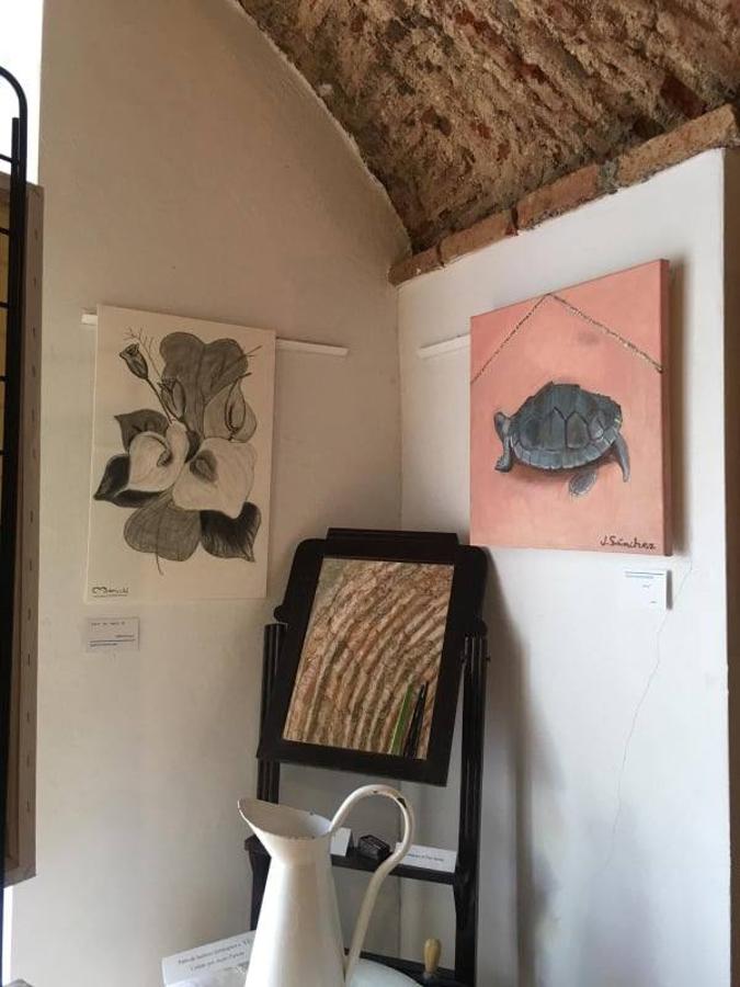 Los 16 alumnos del grupo de adultos de la Escuela Arte 16 inauguraron su exposición final de curso en la Oficina de Turismo de Arroyo de la Luz.