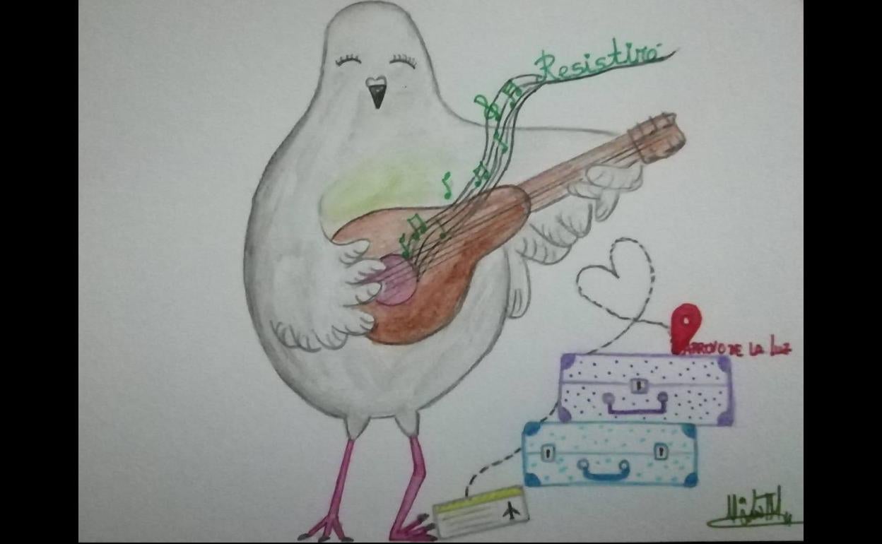 La pintora arroyana Mariluz Tejado dedica una poesía ilustrada a los niños en el Día Internacional de la Poesía