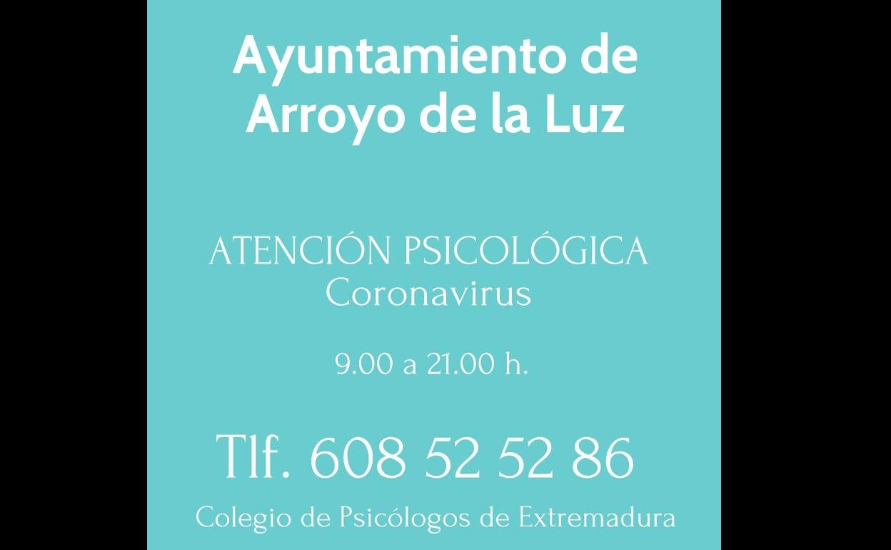 El Ayuntamiento recuerda a los vecinos el teléfono de ayuda psicológica