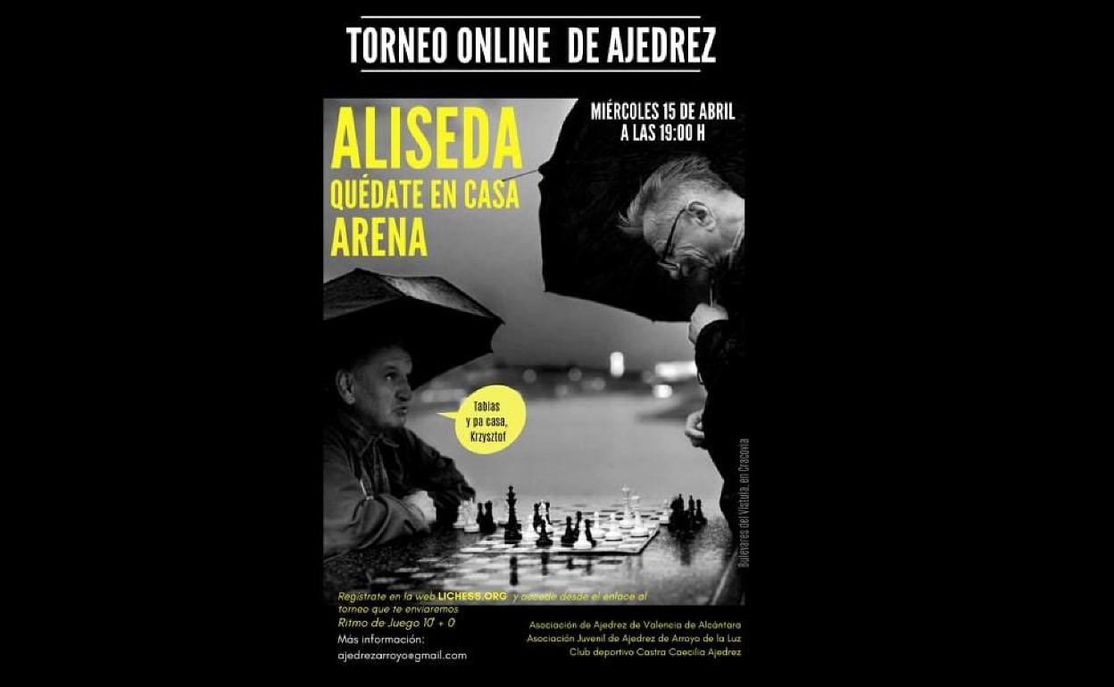 El ECJ de Arroyo de la Luz informa de un nuevo torneo de ajedrez 'Quédate en casa'