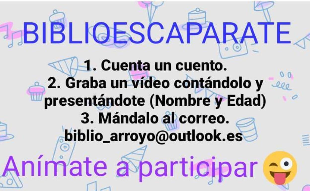 La biblioteca de Arroyo lanza el reto 'Biblioescaparate lector: En casa también se cuentan cuentos'
