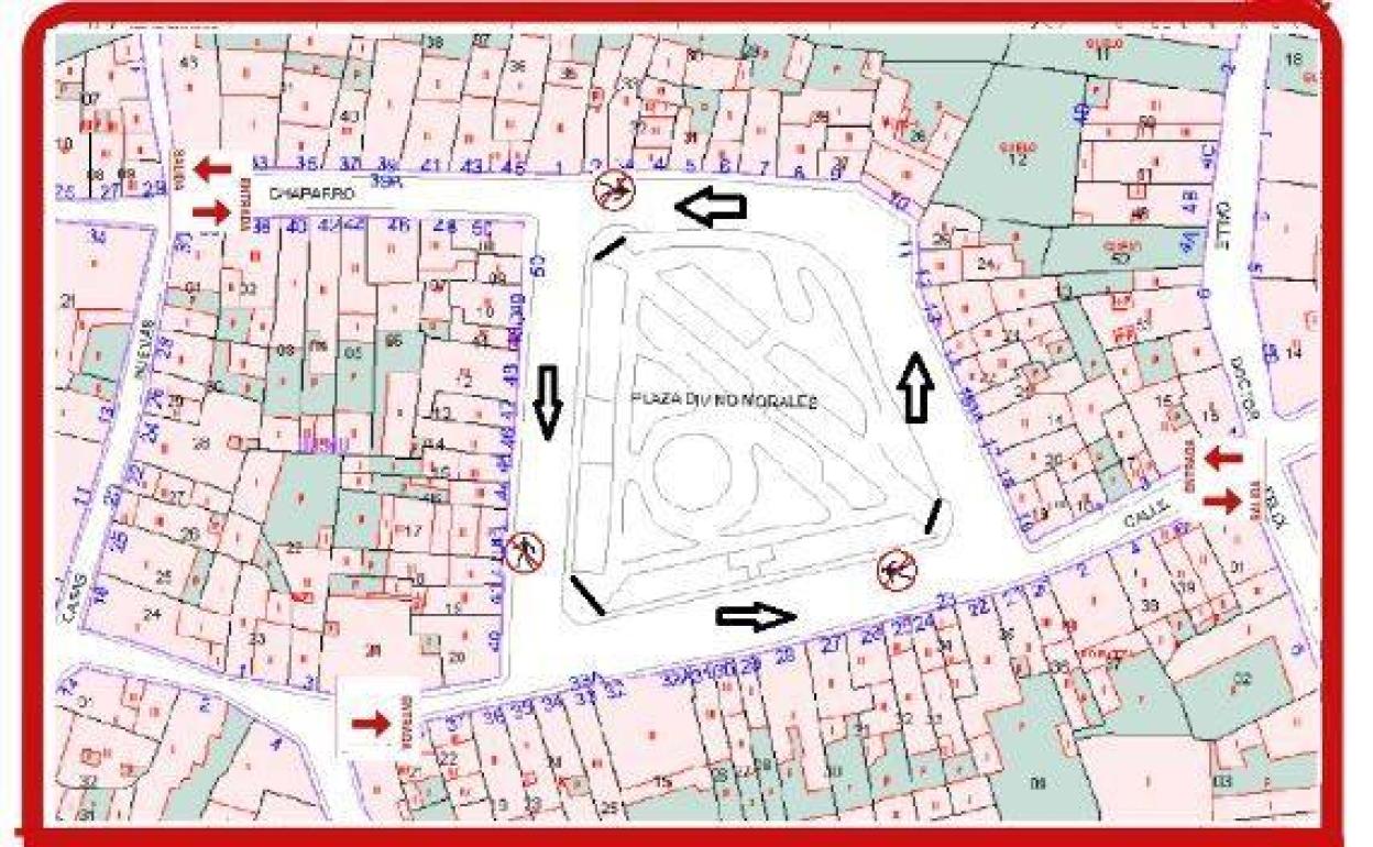 Entradas y salidas al mercadilo de los jueves. 