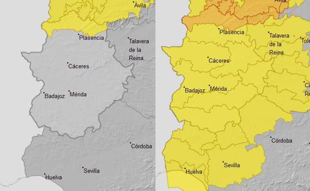 Avisos activos para el lunes y el martes. 