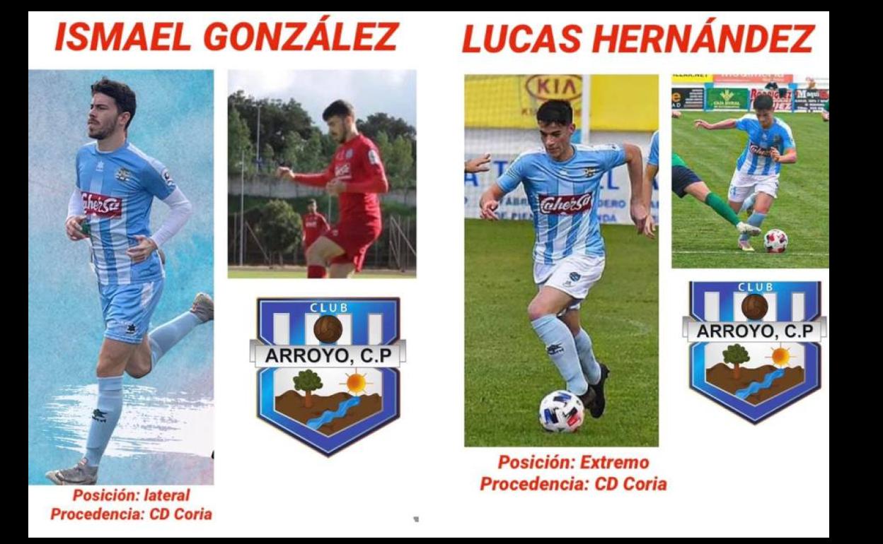 El Arroyo CP anuncia los fichajes de Ismael González y Lucas Hernández