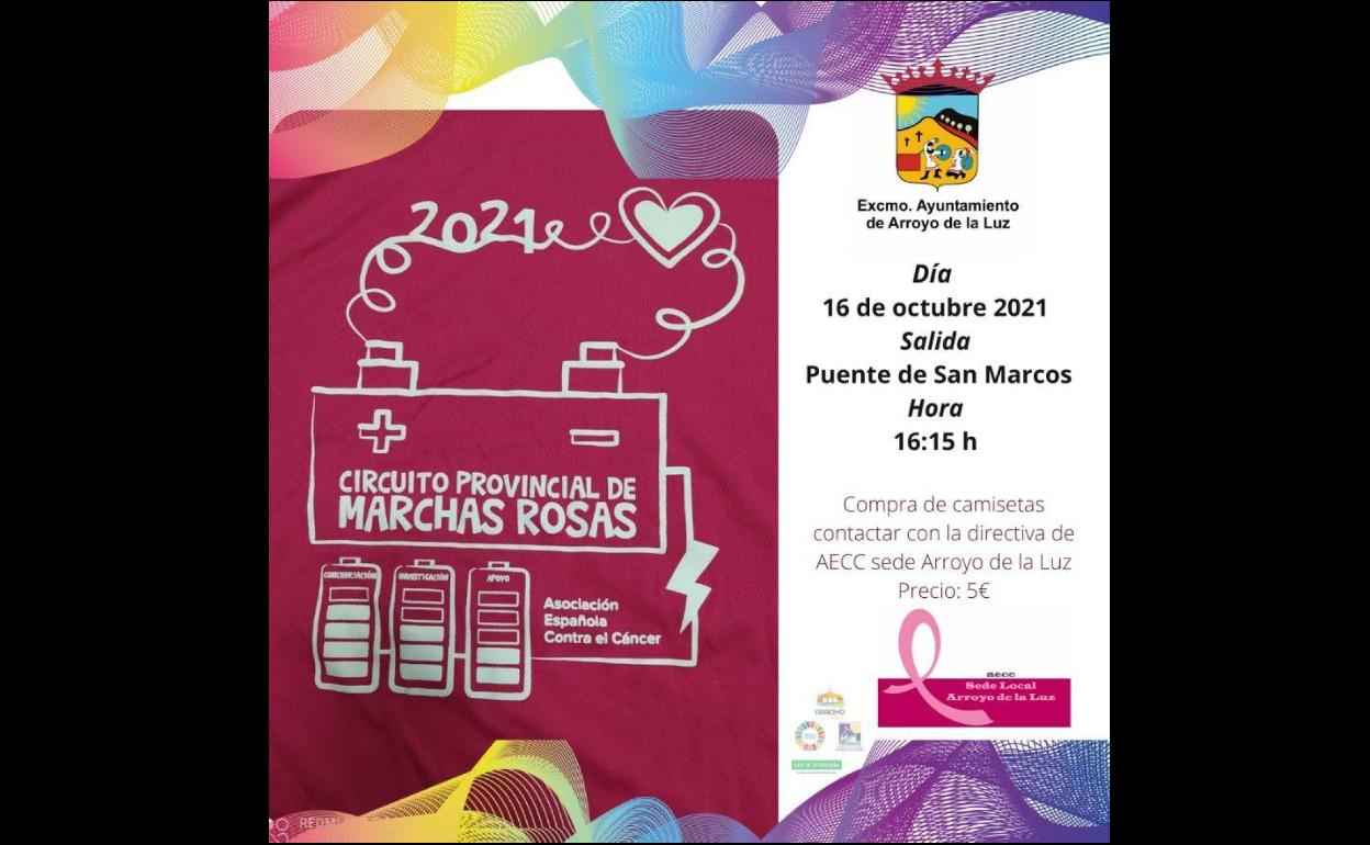 El 16 de octubre se celebra la Marcha Rosa de Arroyo de la Luz