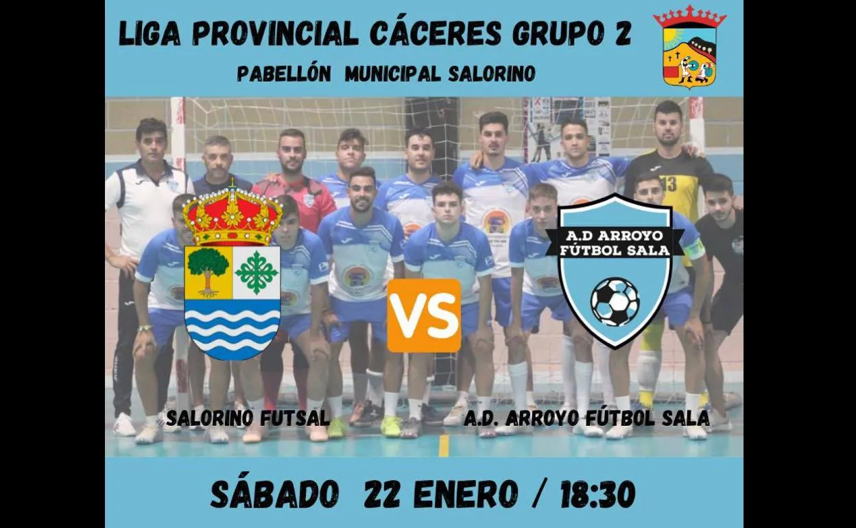 El Arroyo FS se desplaza para enfrentarse al Salorino Futsal