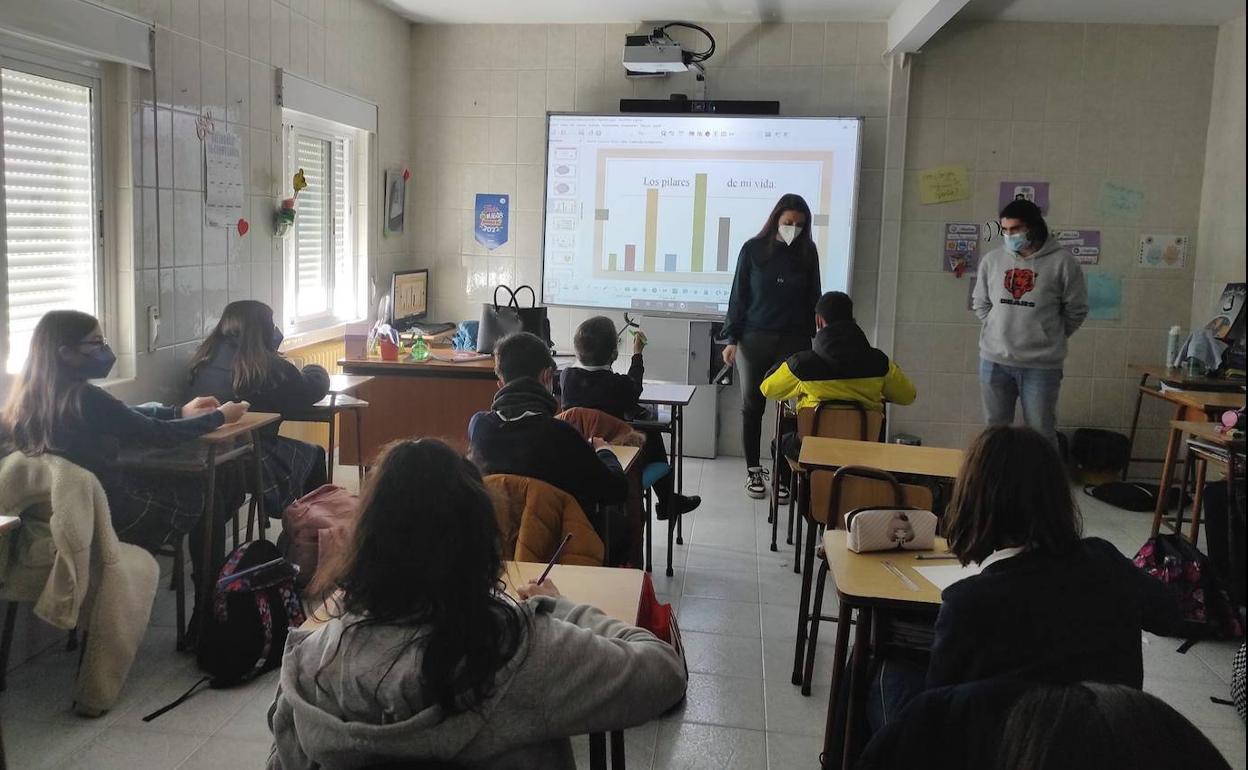 Los alumnos durante el transcurso de la actividad. 