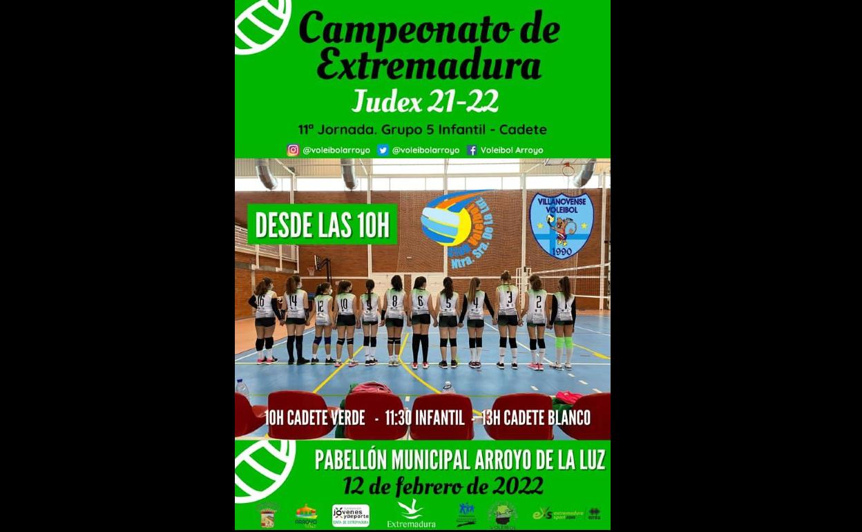 Las infantiles y cadetes del voleibol arroyano enfrentan la 11 jornada de liga