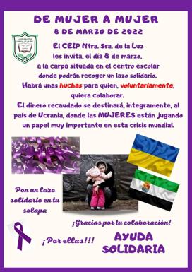 Imagen principal - El CEIP Ntra. Sra. de la Luz celebra el Día de la Mujer mirando hacia Ucrania