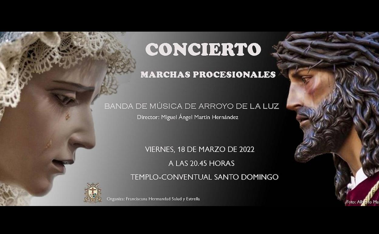 La Banda Municipal de Música de Arroyo de la Luz llega a Cáceres con el Concierto de Marchas Procesionales