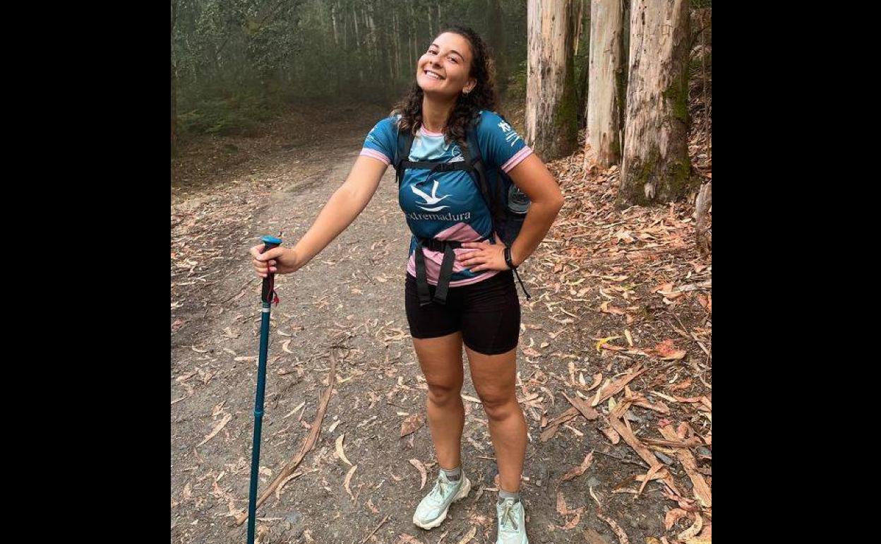 Julia Cabeza durante el Camino de Santiago, 