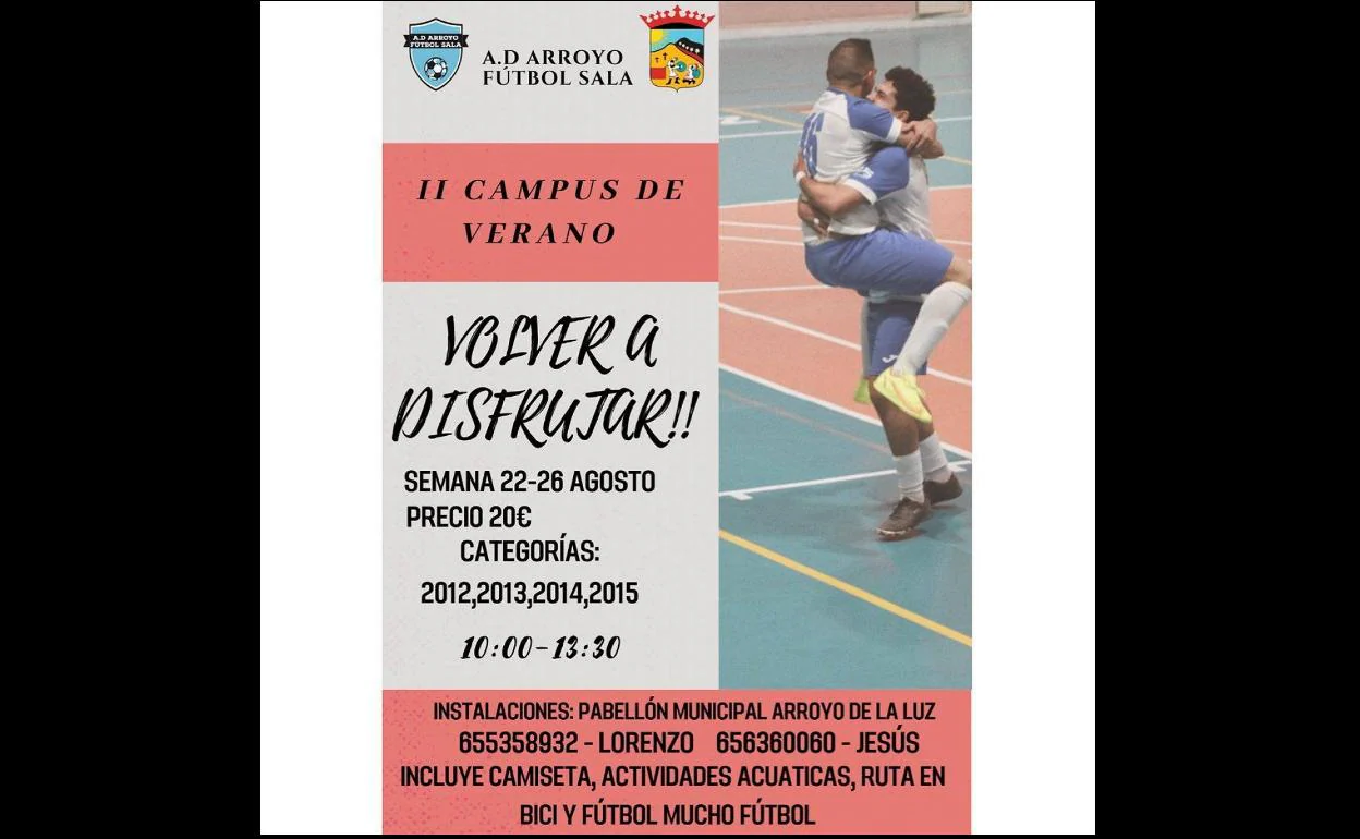 Vuelve el Campus de Verano AD Arroyo Fútbol Sala