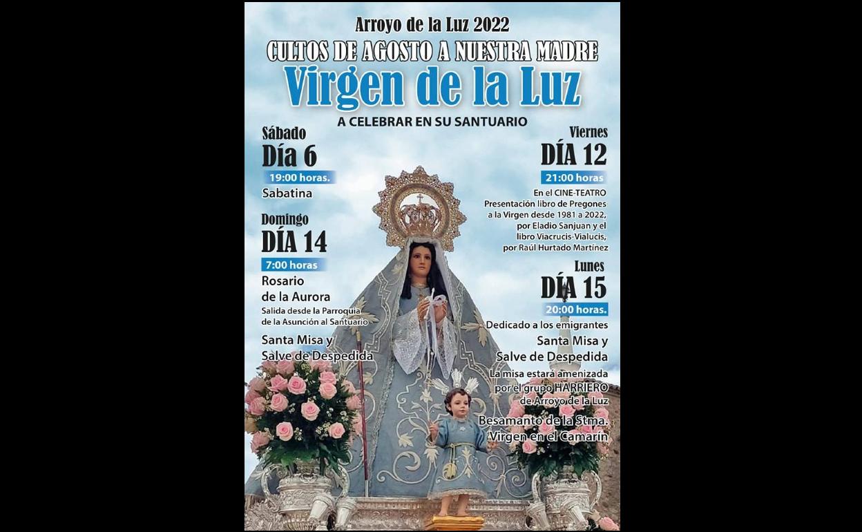 Arroyo de la Luz celebra los cultos de agosto en honor a la Virgen de la Luz