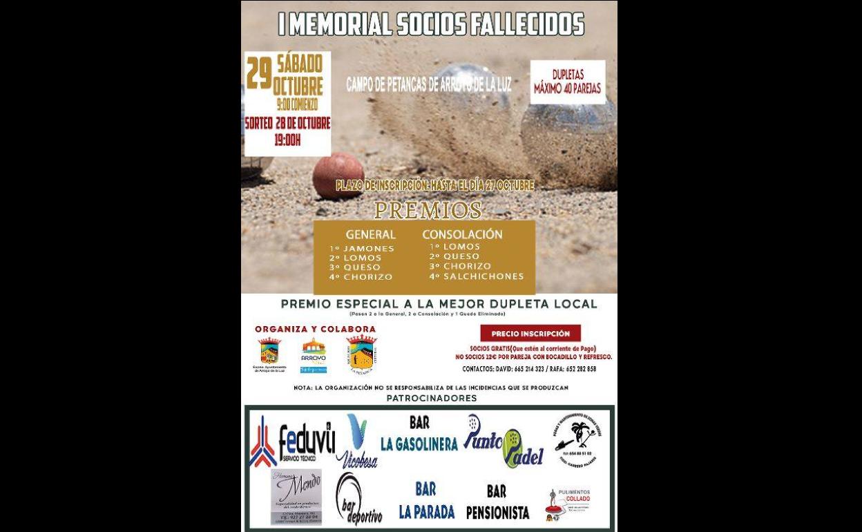 El club deportivo La Petanca organiza el I Memorial Socios Fallecidos