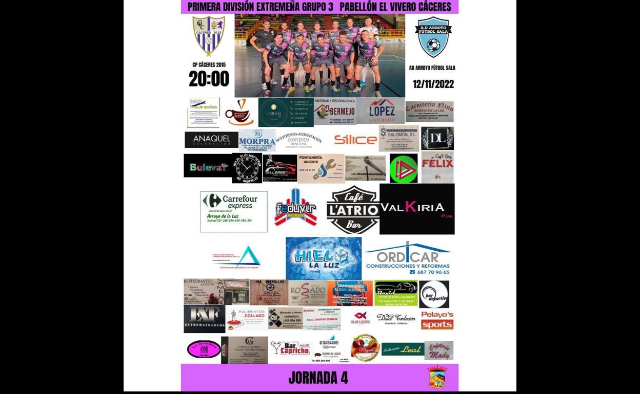 El Arroyo FS se enfrentará en la cuarta jornada al CP Cáceres 2015 'A'
