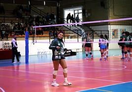 Desiré Castaño en un cambio de campo.