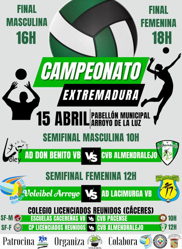 Arroyo de la Luz acogerá la Fase Final del Campeonato de Extremadura Juvenil de voleibol