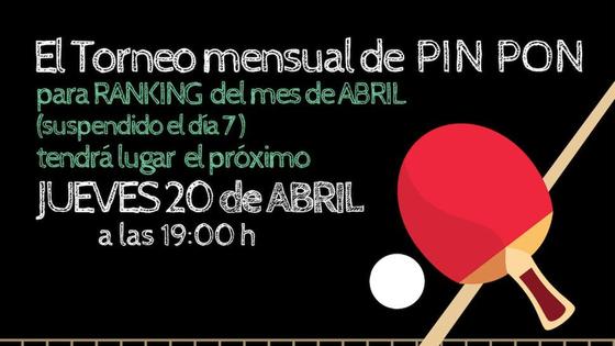 El ECJ adelanta al jueves el Torneo de Pin Pon