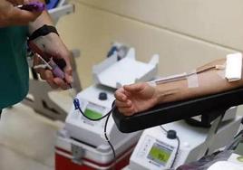 Donación de sangre en una foto de archivo.