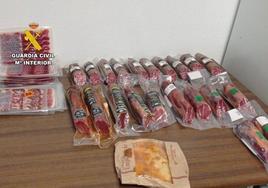 Productos sustraídos y recuperados en Arroyo de la Luz.