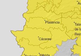 Avisos activos en Extremadura.