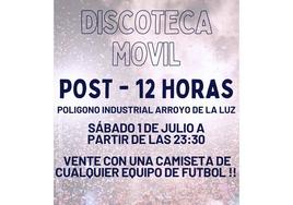 El Ayuntamiento arroyano organiza una discoteca móvil post-12 horas