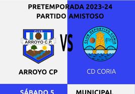 El Arroyo CP recibirá al CD Coria para el primer amistoso de la temporada